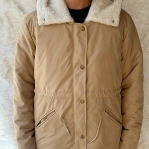 Women's Cozy Tan Puffer Jacket